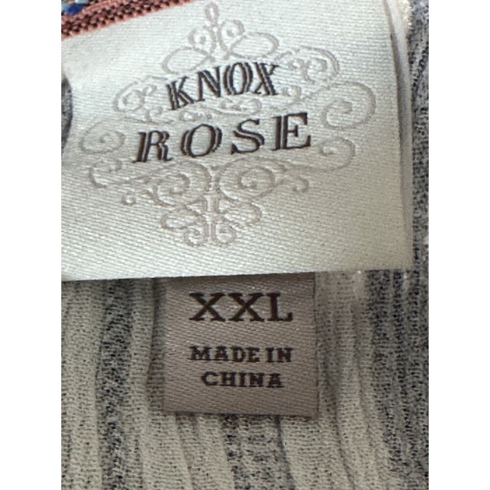 Knox Rose Womens Cream Navy Stripped Bohemian‎ Womens Casual Oversized Top XXL - Picture 7 of 16